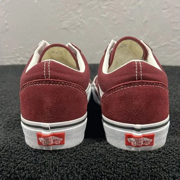 🔥🔥 VANS OLD SKOOL Burgundy Suede Lace-Up Skateboard Sneakers Men Sz 9 - NEW